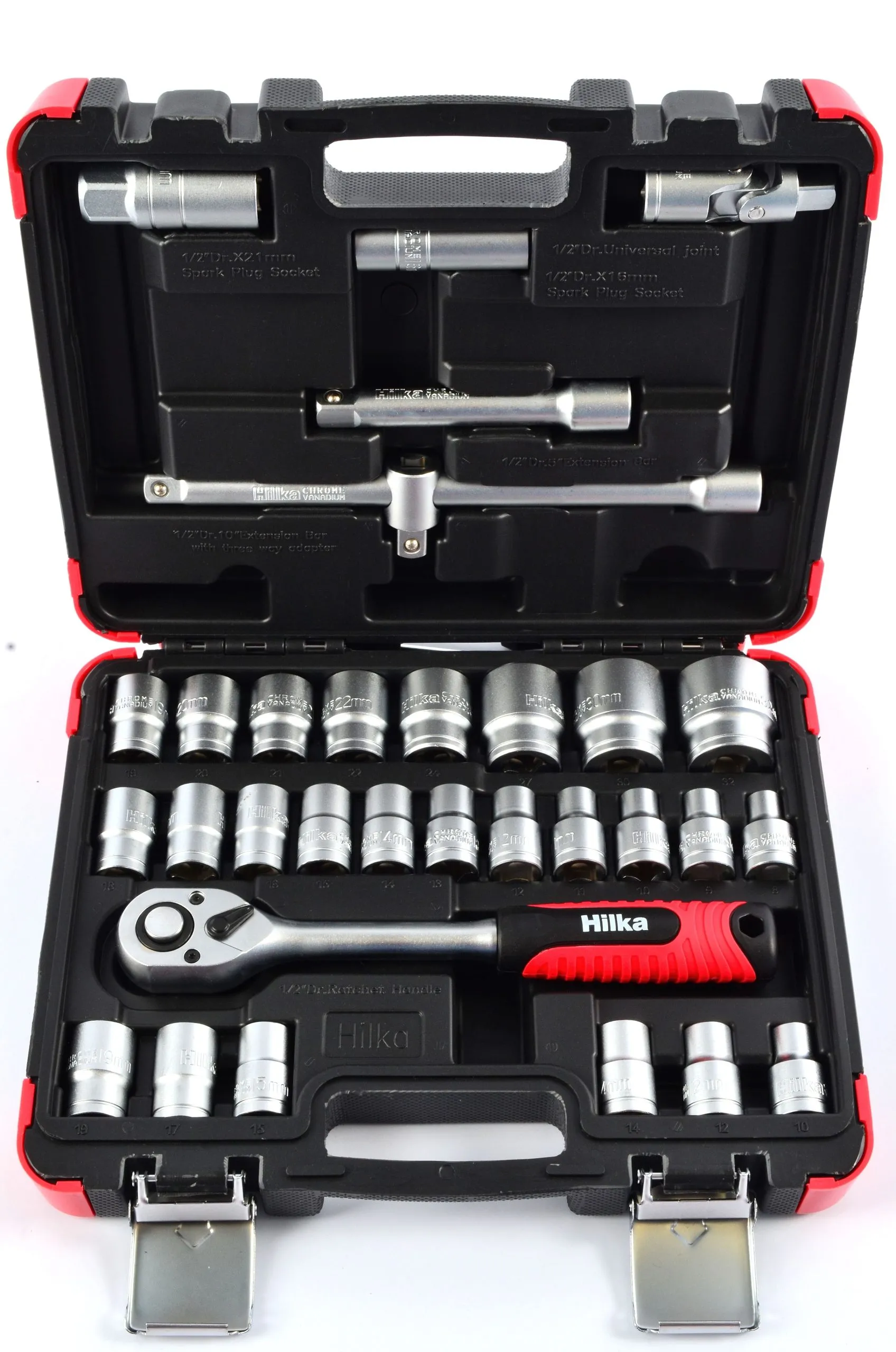 HILKA 32 pce 1/2" Drive Socket Set Metric