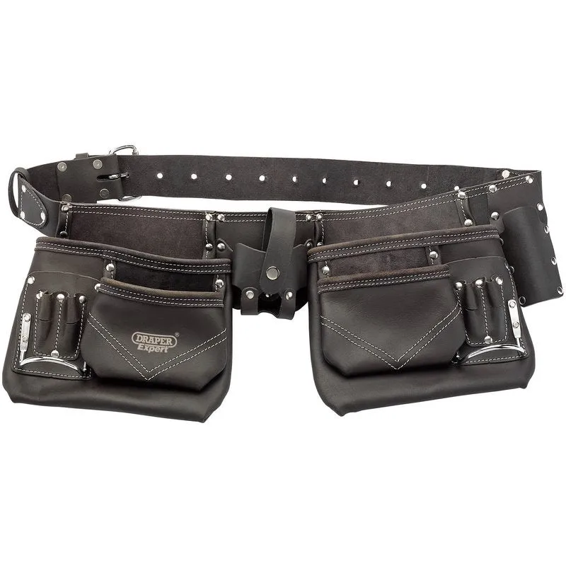 DRAPER Oil-Tanned leather Double Pouch Tool Belt