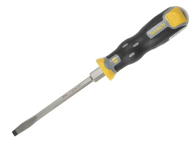 Bahco Tekno+ Through Shank Screwdriver, Flared Slotted Tip, 6.5mm x 125mm