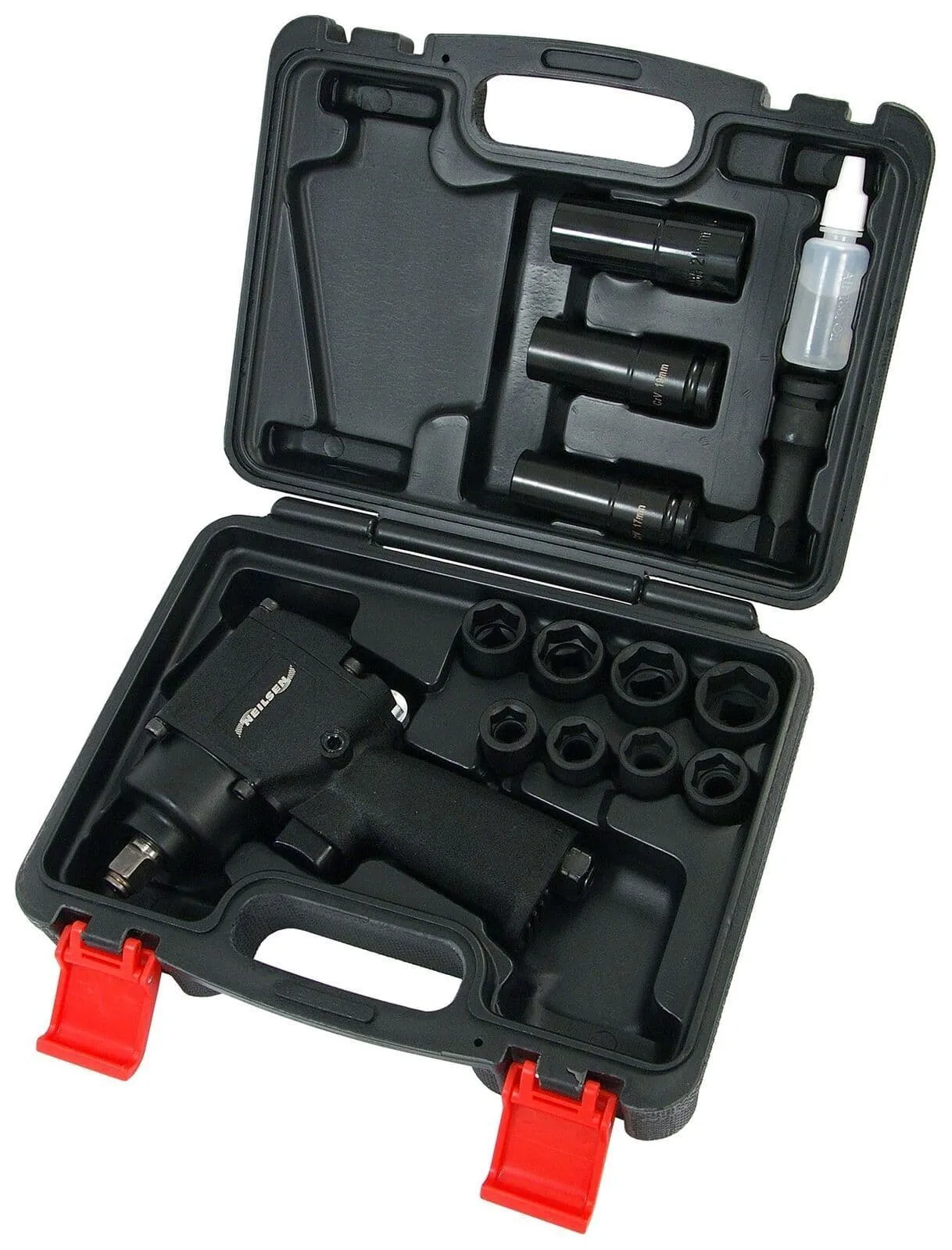 1/2" Professional Short Air Impact Wrench Gun Kit + 14 -24mm Sockets & Case