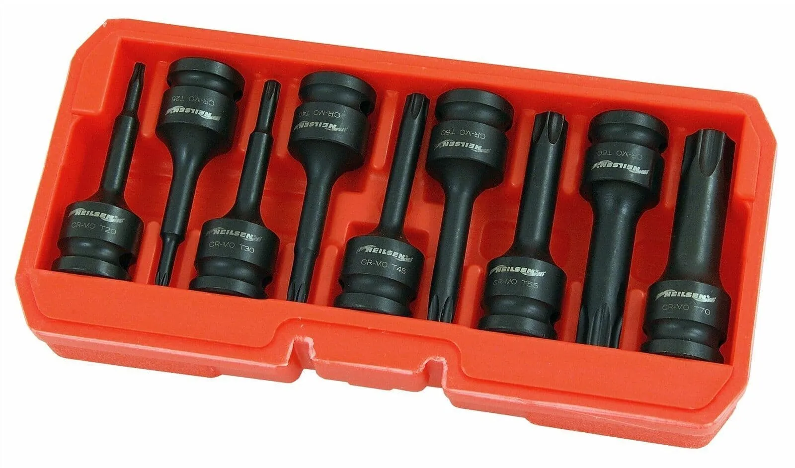 1/2" Star Impact Bit Socket Set T20 25 30 40 45 50 55 60 70 - 9Pc
