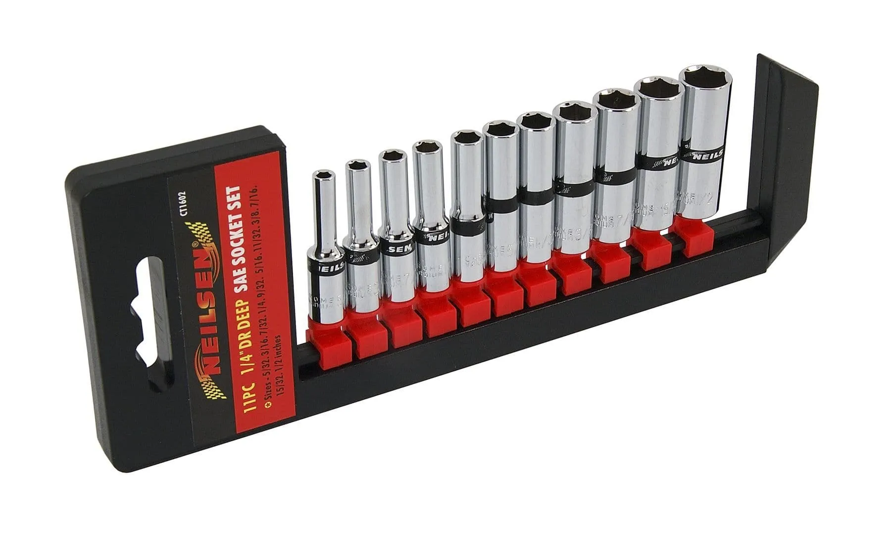 1/4" Dr Socket Set Sae Af Imperial 5/32 3/16 7/32 1/4 9/32 5/16 11/32 3/8 "