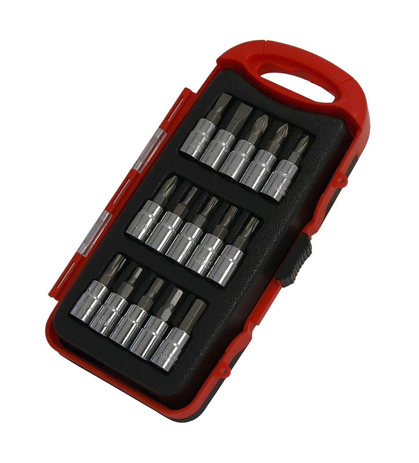 1/4" Socket Bit Set 15Pc Phillips, Hex, Flat, Pozi & Star