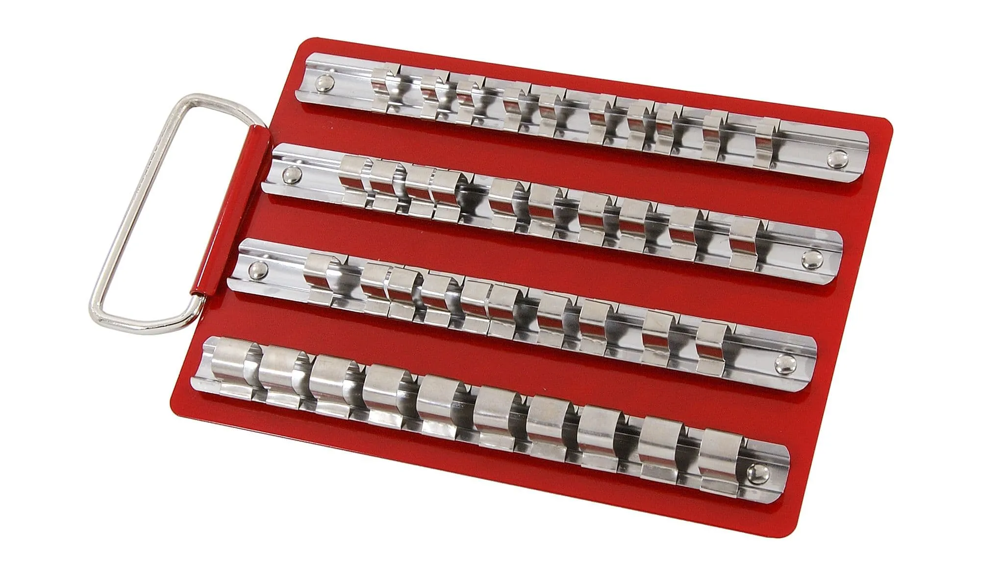 1/4" 3/8" & 1/2" Metal Socket Tray With Clips Fixed Rails Tool Box