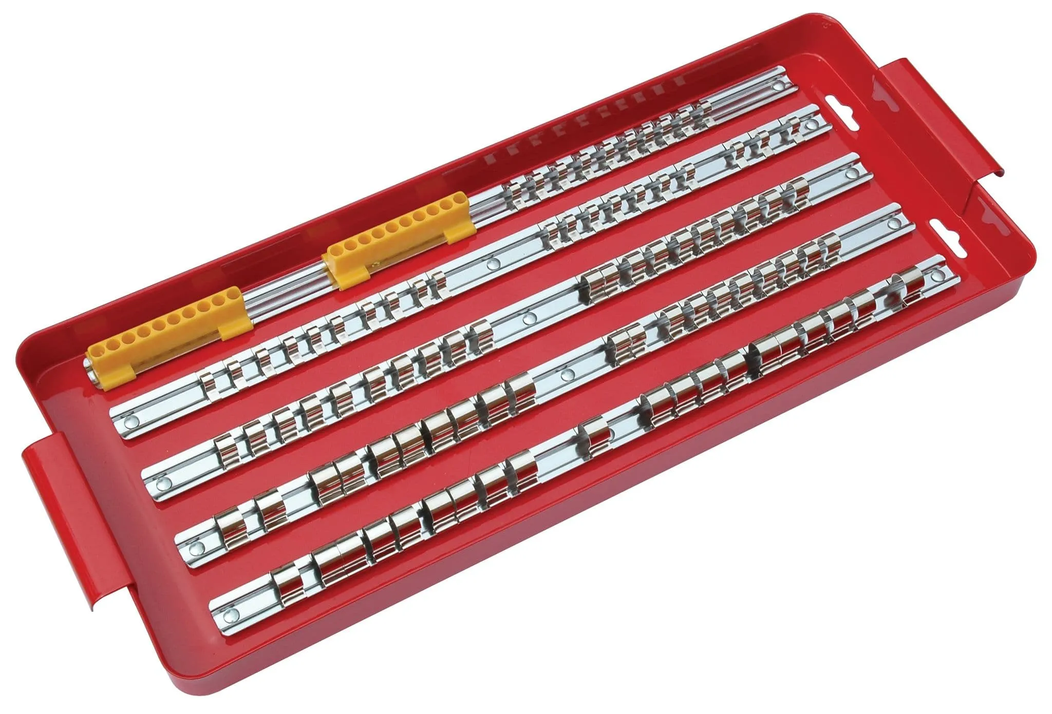 1/4" 3/8" And 1/2" Socket Tray Rail Rack Set Sockets Storage Holder