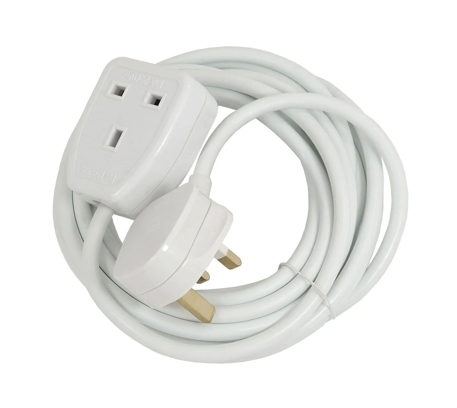1 Gang 5M 240V Single Socket Extension Lead White