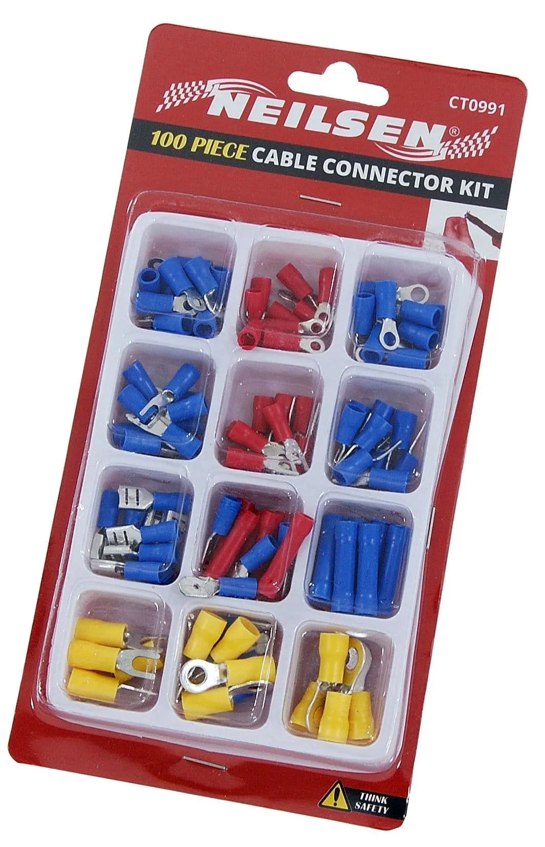 100Pc Assorted Insulated Electrical Wire Terminals Crimp Connectors Spade Kit