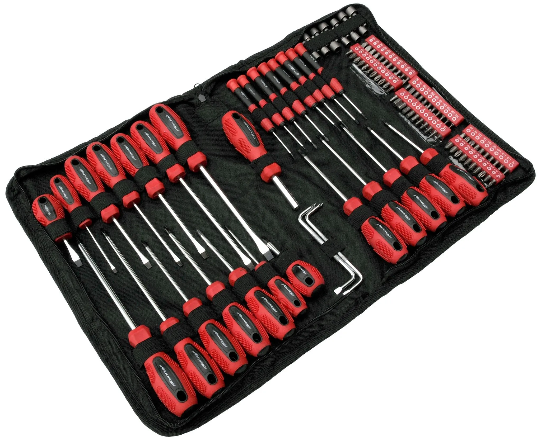 106Pc Screwdriver Set Flat Slotted Philips Torx /Star Pozidrive Nut Driver
