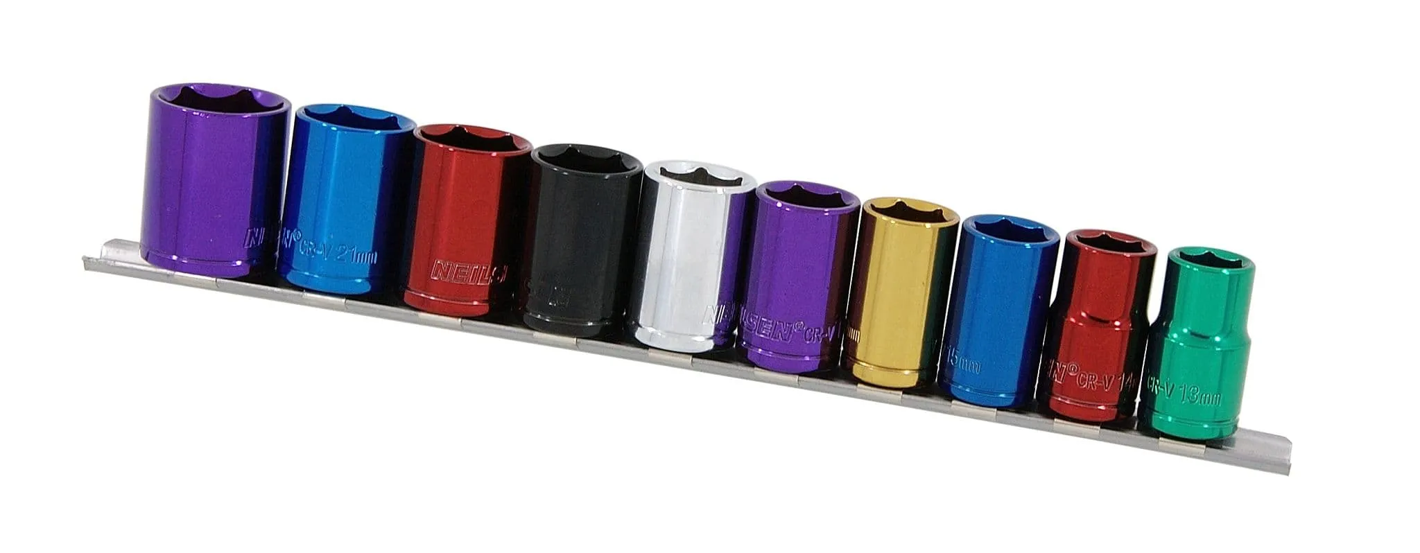 10Pc 1/2 Inch Drive Socket Set 13, 14, 15, 16, 17, 18, 19, 21, 22, 24mm