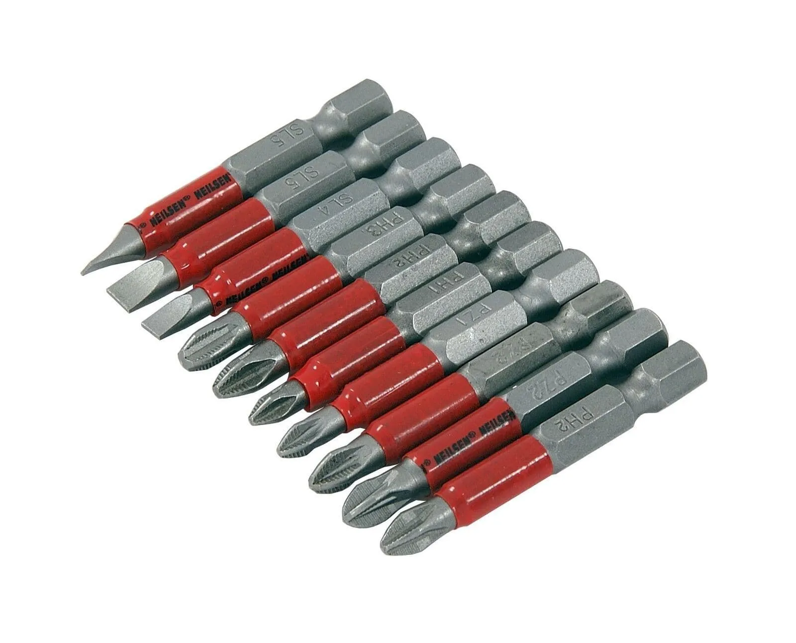 10Pc 50mm Non-Slip Magnetic Phillips Screwdriver Bit Set With Storage Box
