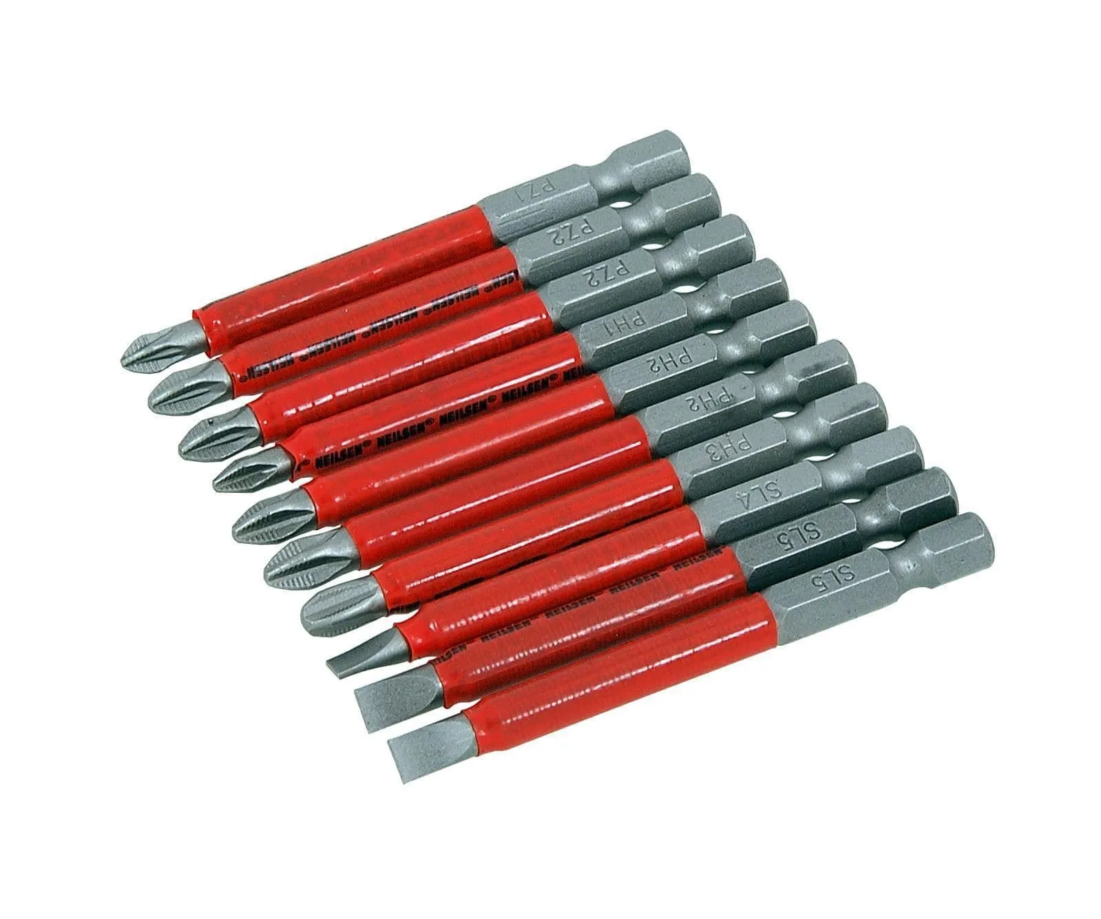 10Pc 70mm Non-Slip Magnetic Pozi Screwdriver Bit Set With Storage Box
