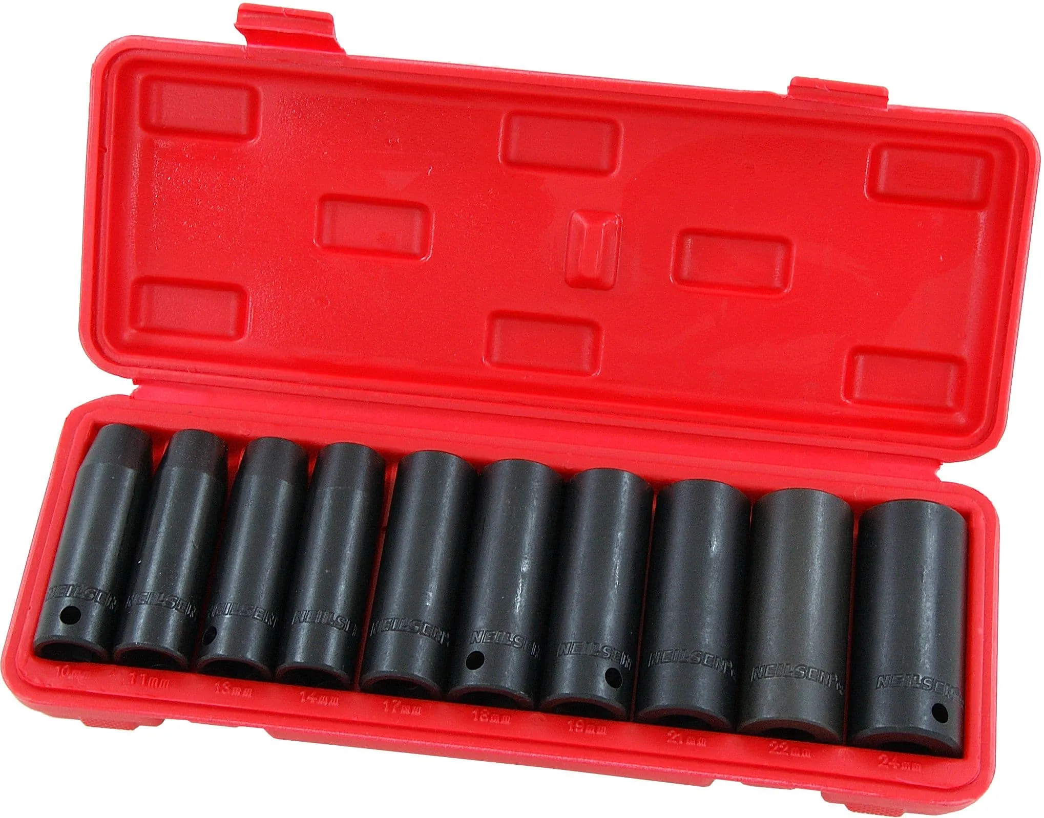 11 Pc 1/2" Drive Deep Impact Socket Set Heavy Duty Garage Tool Chrome Vanadium