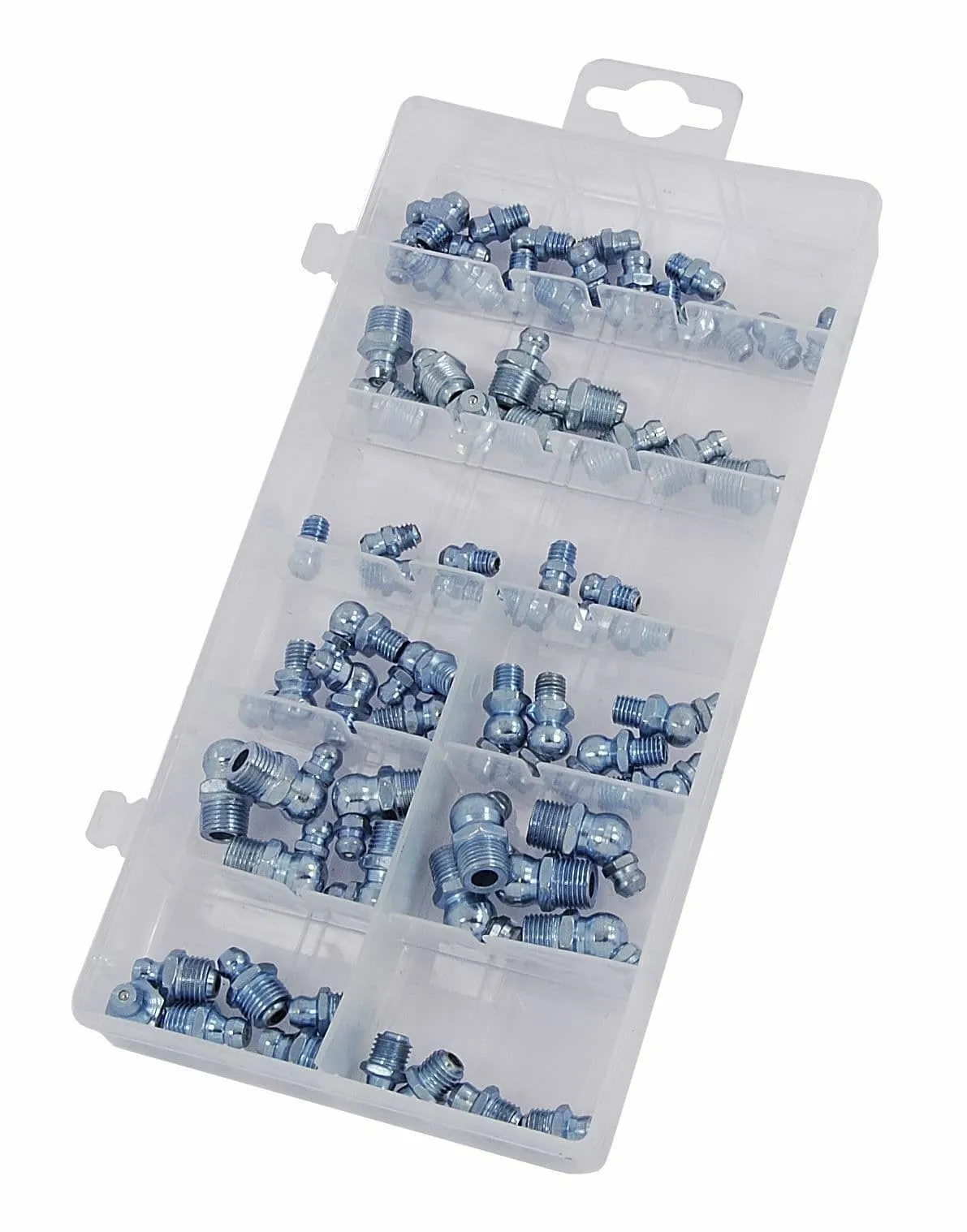 110Pc Grease Nipples Fittings M6 M8 M10 45 90 Assorted Nipple Set Carbon Steel