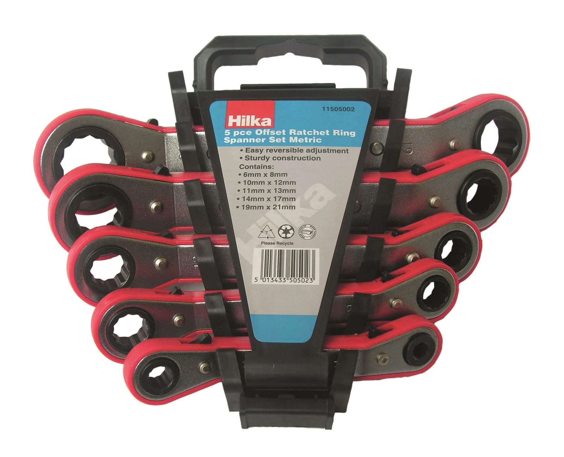 HILKA 5 pce Ratchet Ring Spanner Set Metric
