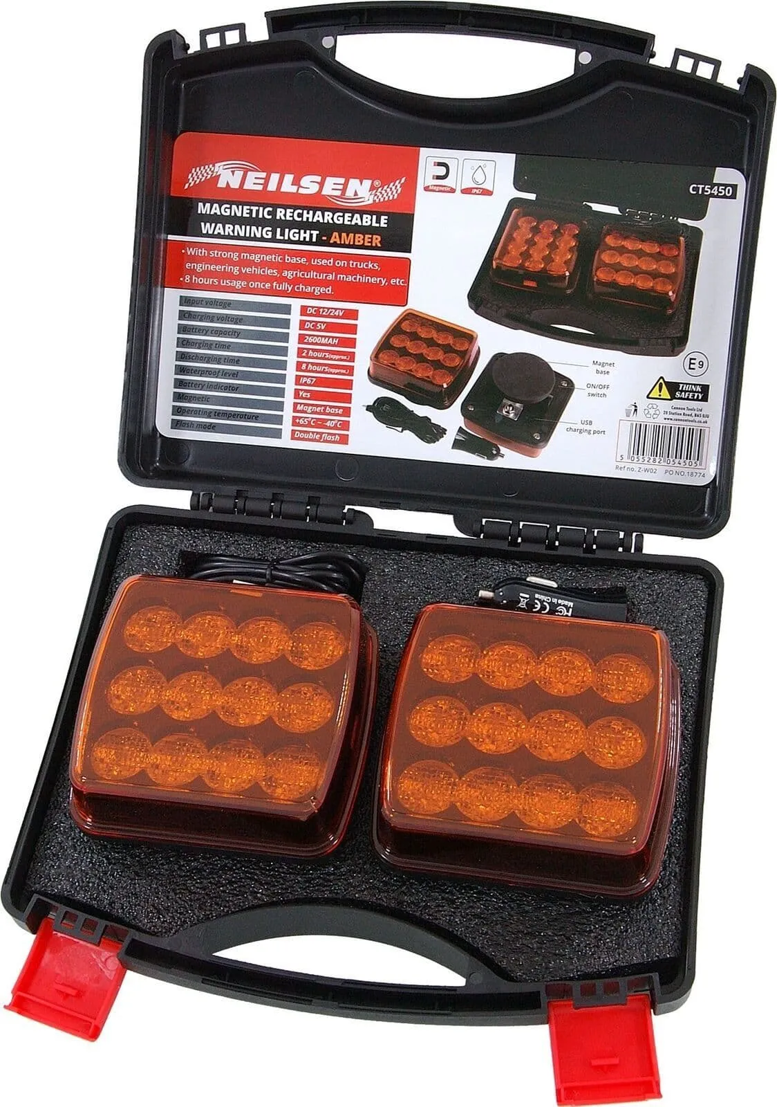 12 & 24V Wireless Led Amber Warning Lights For Tractor - Magnetic & Rechargeable