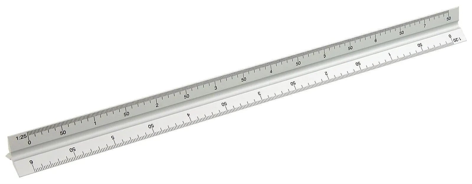 12" (30Cm) Aluminium Triangular Scale Ruler For Engineers Drawing