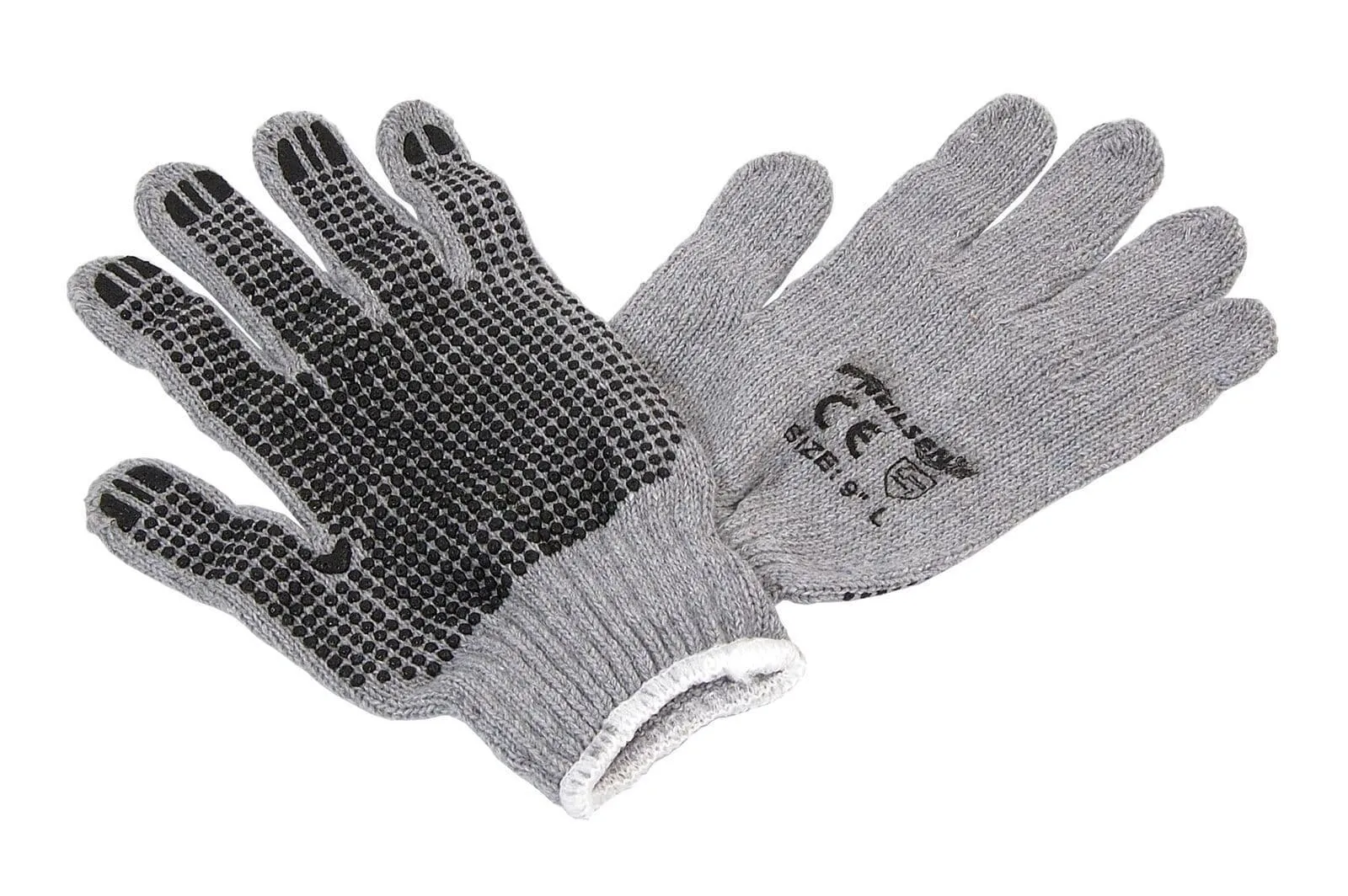 12 Pairs Pvc Coated Safety Work Gloves For Garden & Building - Size 9 Large