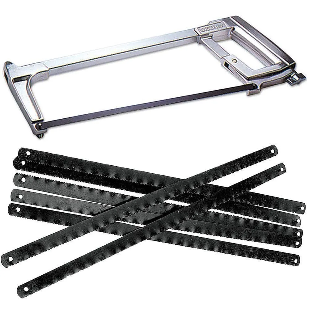 12" 300mm Hd Durable Professional Hacksaw + 12 Blades Hack Saw 24Tpi