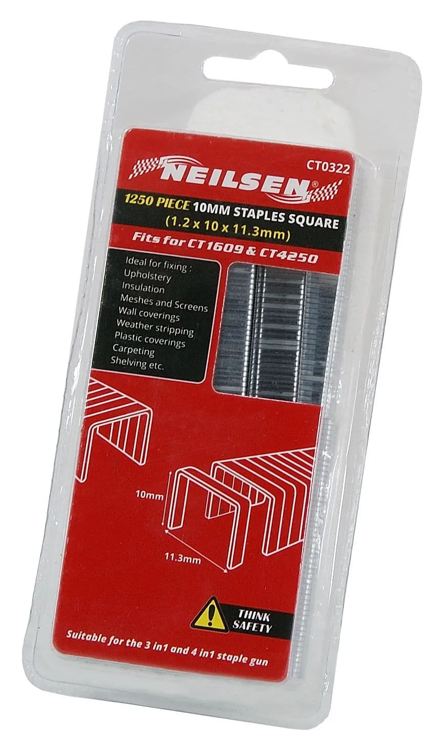 1250 Piece 8 mm Square / Flat Staples ( 1.2 X 10mm X 10.6 mm )