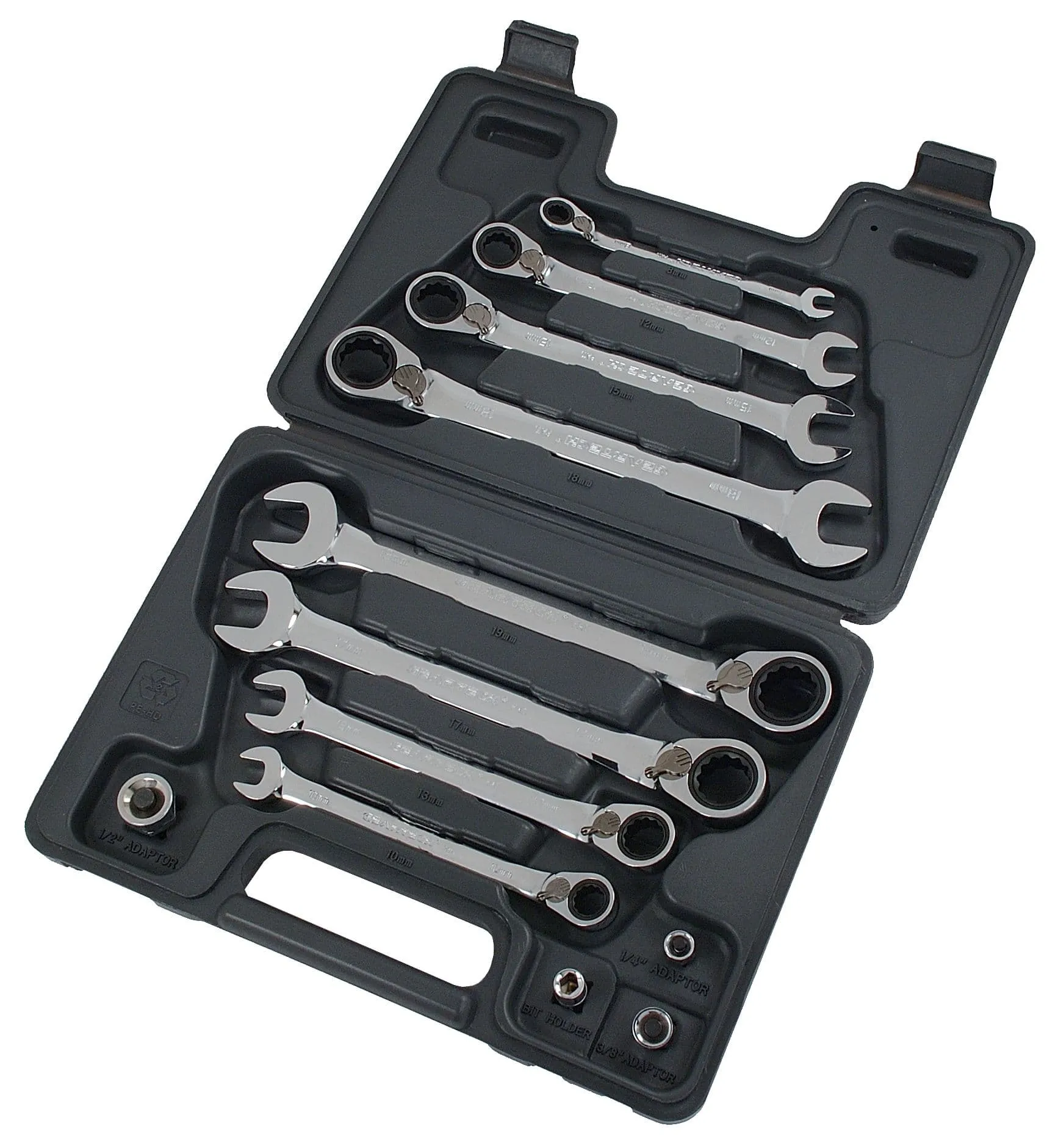 12Pc Combination Spanner Spanners Set With Reversible Ratchet Ring