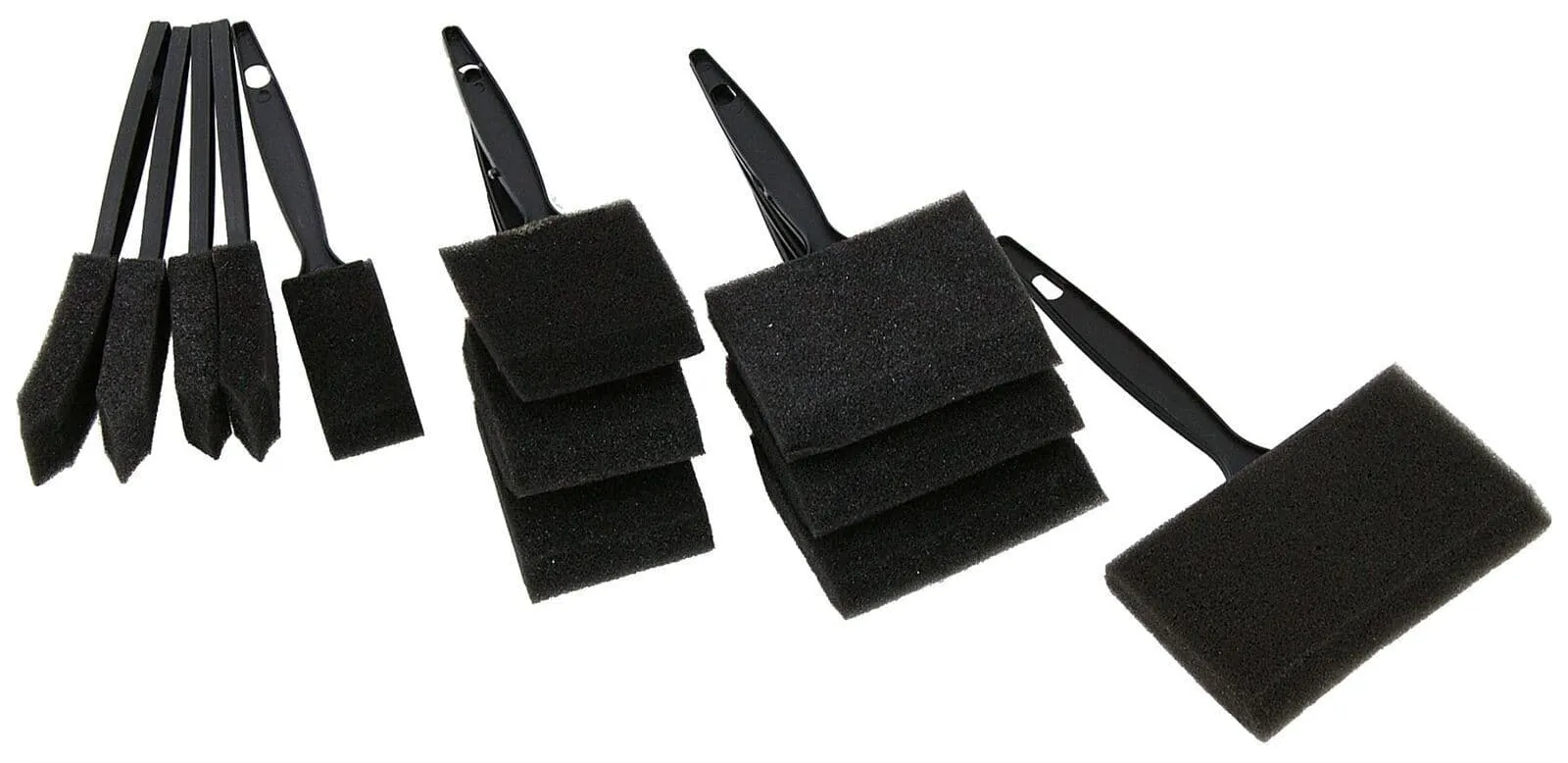 12Pc Foam Sponge Paint Brush Art Set - 25mm, 50mm, 75mm & 100mm