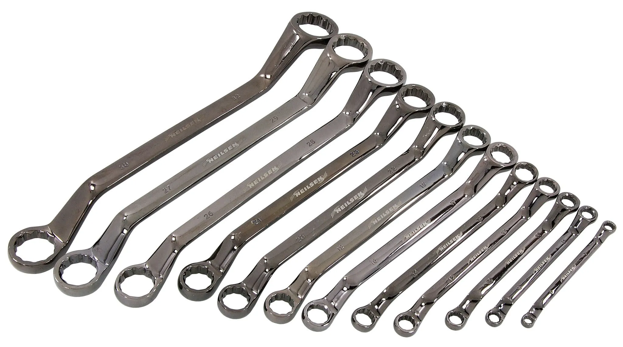 12Pc Professional Offset Ring Spanner Set 6-32mm With Heavy Duty Case