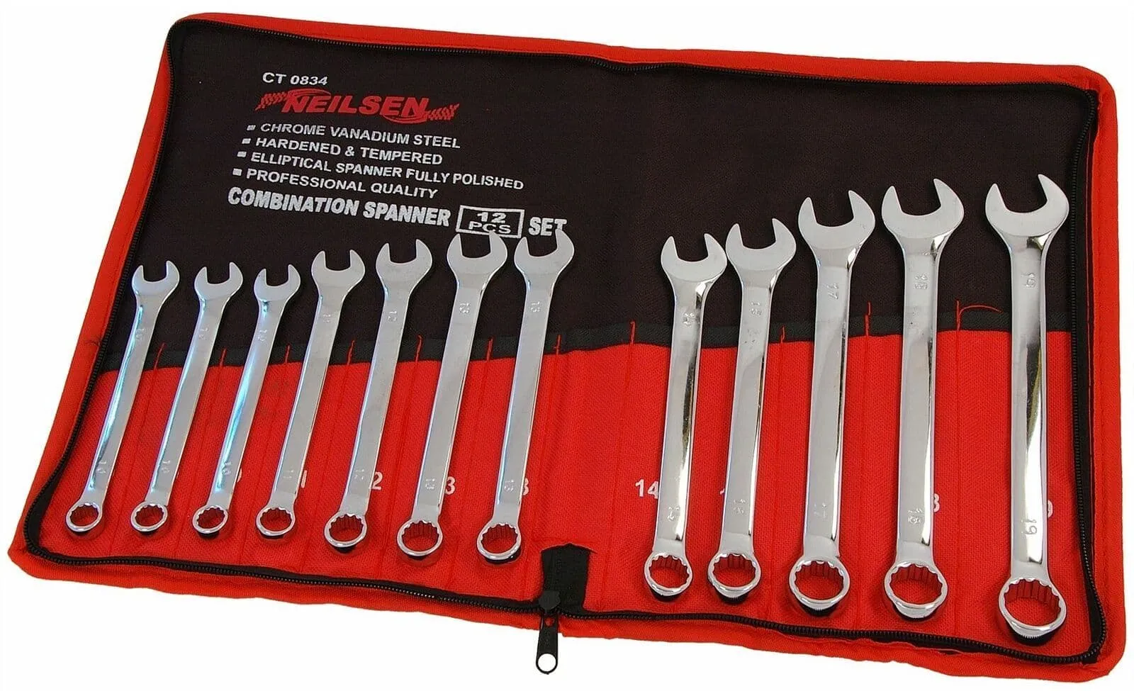 12Pc Spanner Set Size 3X10mm 11 12 2X13 14 15 17 18 19M