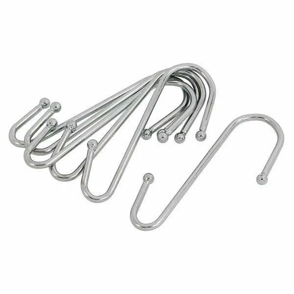 12X Small Stainless Steel Hanger Hanging S Hooks Kitchen Meat Pan Utensil Cloth