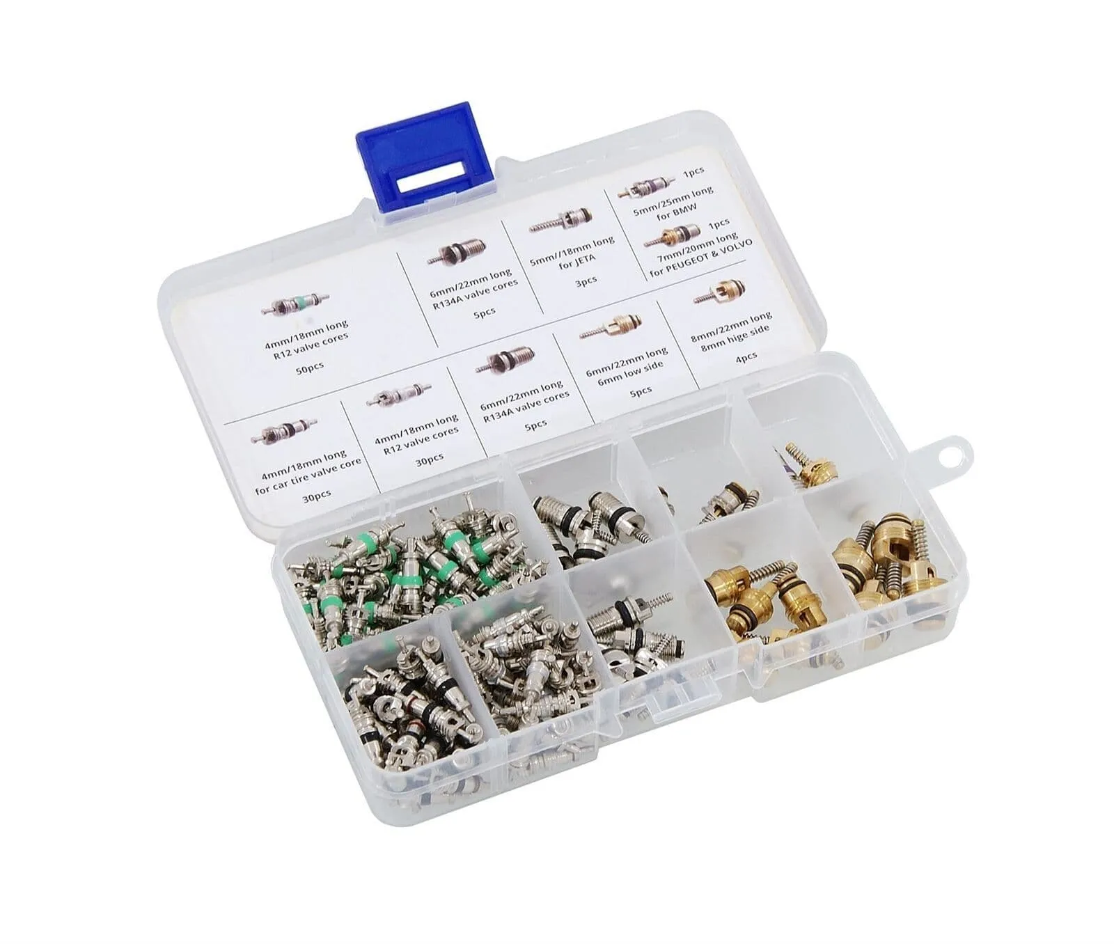 134Pcs Air Conditioning Valve Core Kit For Car, Van & Trucks