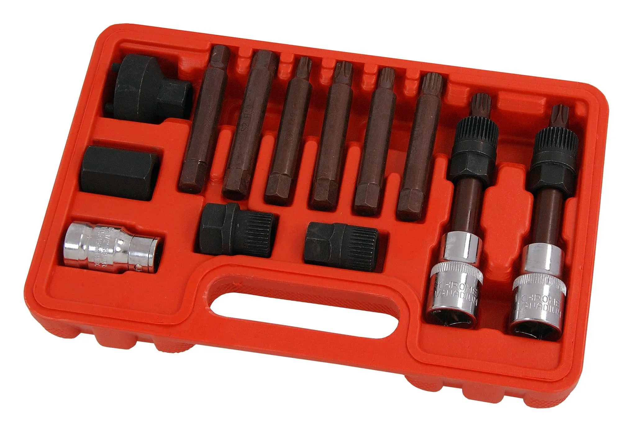 13Pc 1/2" Drive Alternator Tool Kit Special Hex Star Spline Bit Set