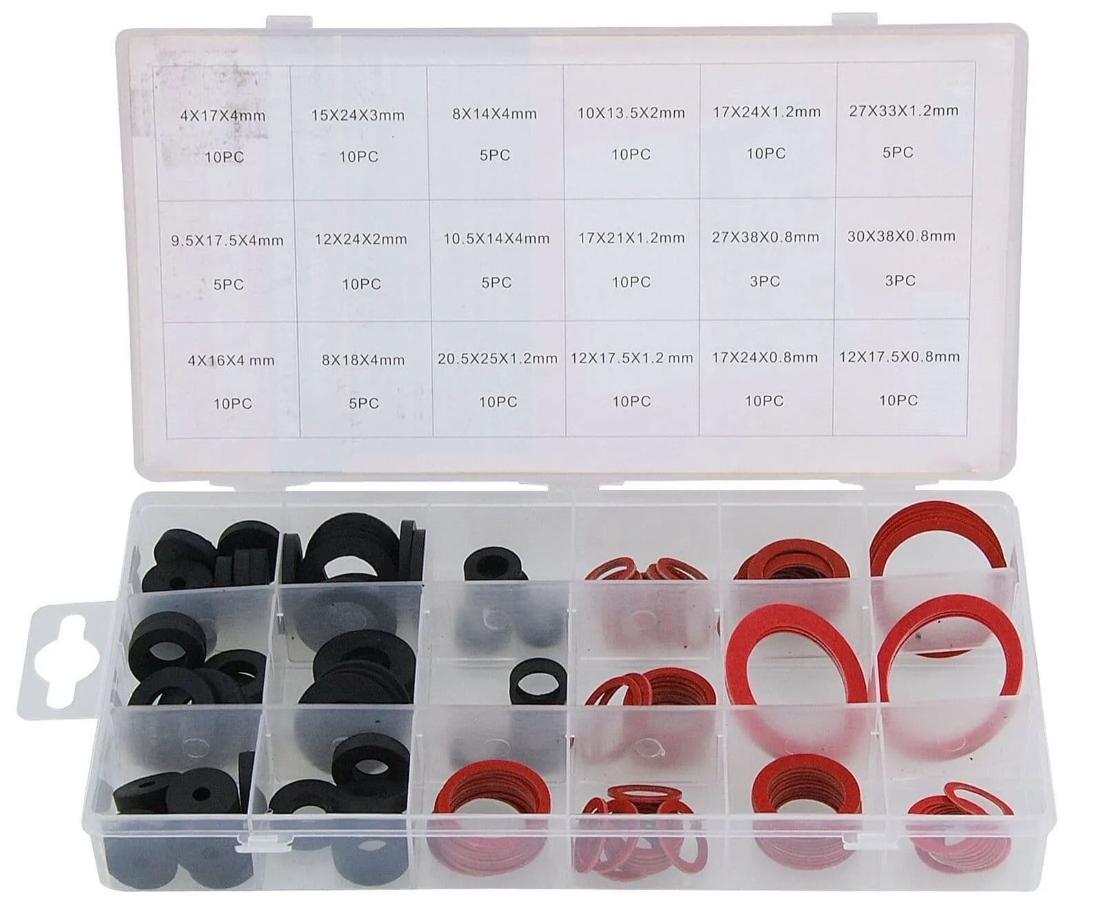 141 Piece Gasket O-Ring Assortment: Rubber, Fibre And Klingerith