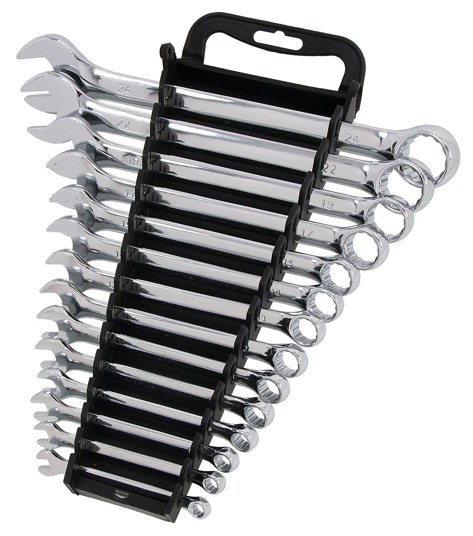 14Pc Professional Spanner Set Metric 6mm-24mm Combination Ring Chrome