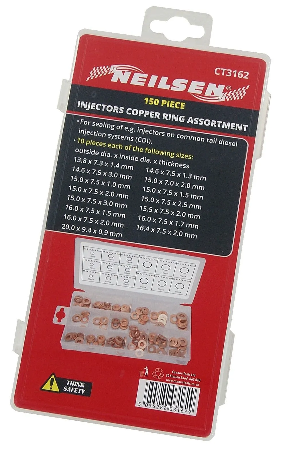 150Pcs Copper Diesel Injector Ports Washers Fuel Set Seal Rings Assortment Kit