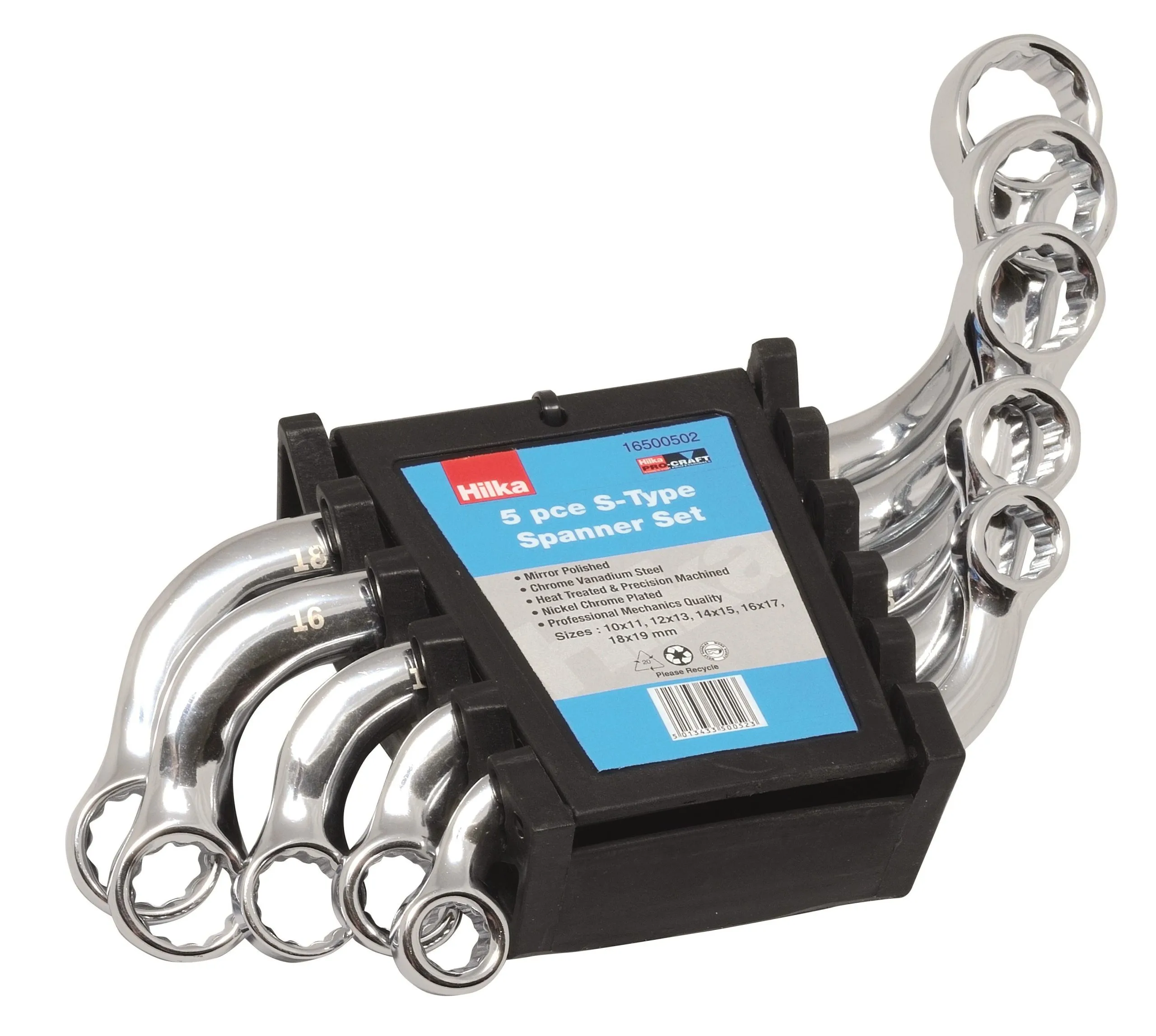 HILKA 5 pce S-Type Spanner Set Metric