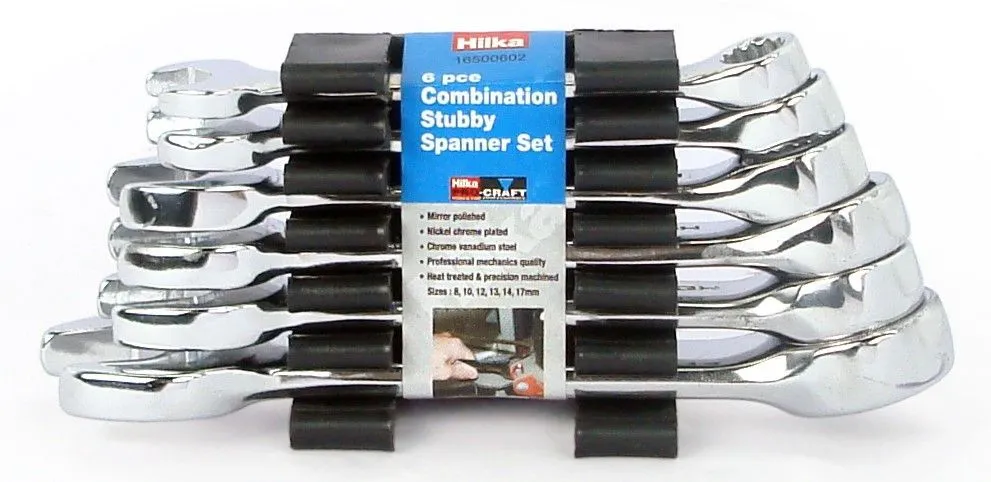 HILKA 6 pce Combi Stubby Spanner Set Metric