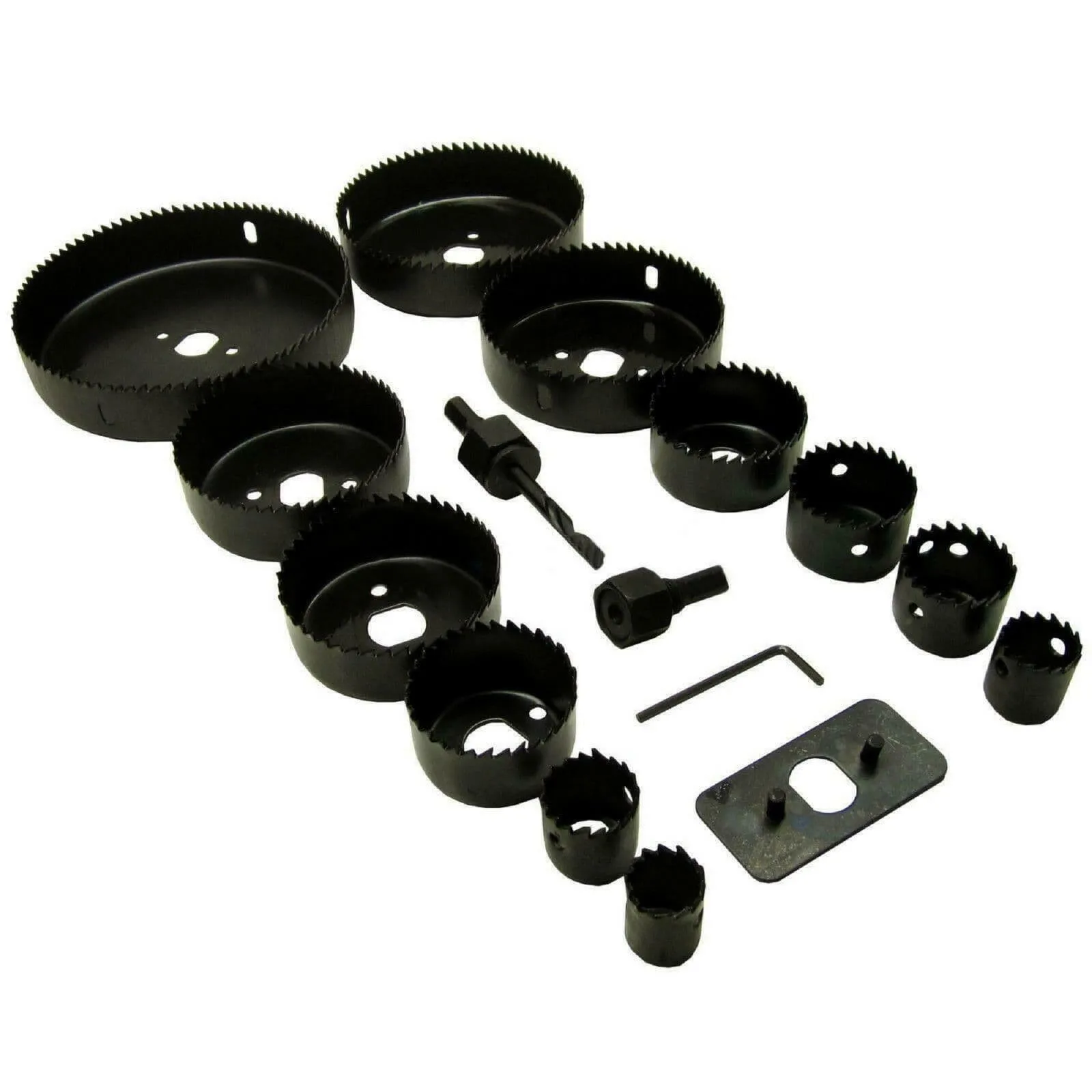 16Pc Hole Saw Cutting Set Kit 19-127mm Wood Metal Alloys