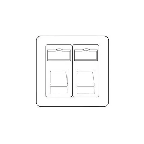 Primed White Flat Plate PW-2 Gang RJ45
