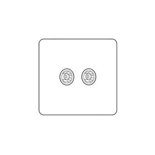 Elite Flat Plate Range-Satin Nickel-2 Gang TV Coaxial Socket