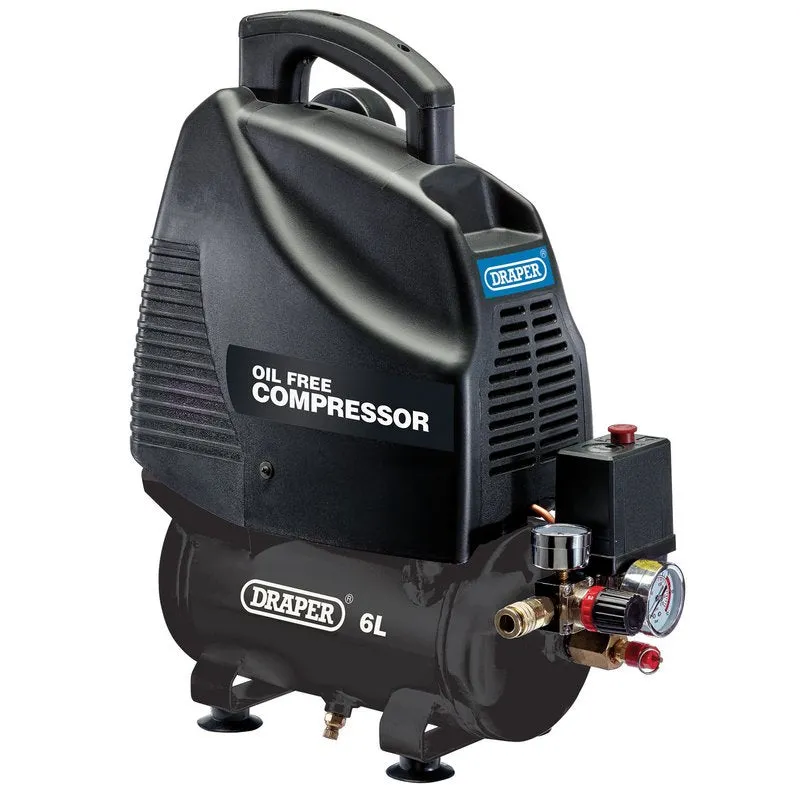 DRAPER 6L Oil-Free Air Compressor, 1.1kW/1.5hp