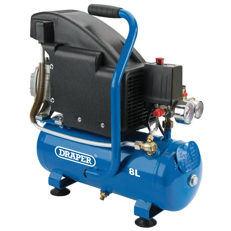DRAPER 8L Direct Drive Air Compressor, 0.75kW/1.1hp