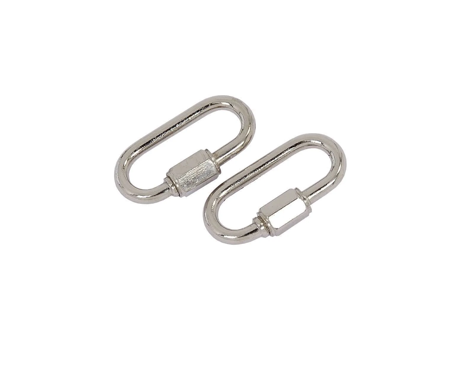 2Pc 4mm Quick Link Screw Lock Chain Fastener Hook Carabiner For Hiking Camping