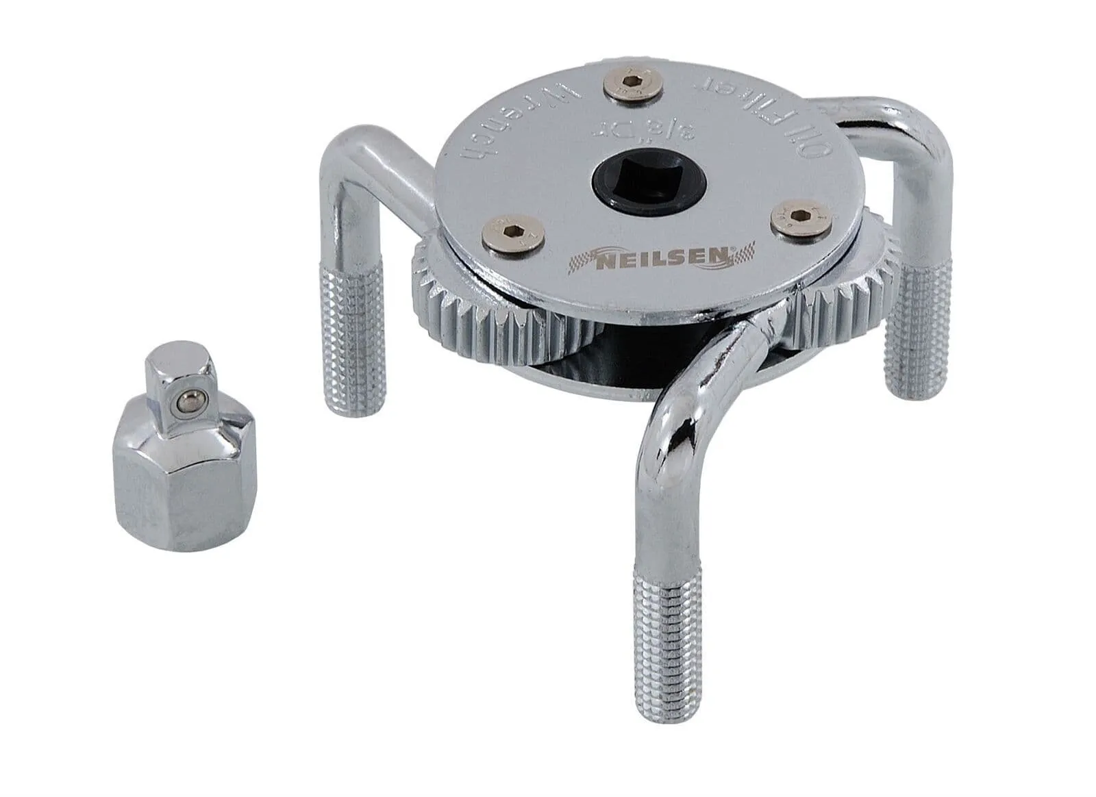 3 Leg Oil Filter Wrench Remover 63mm To 120mm Removal Tool 3/8 & 1/2 Inch Drive