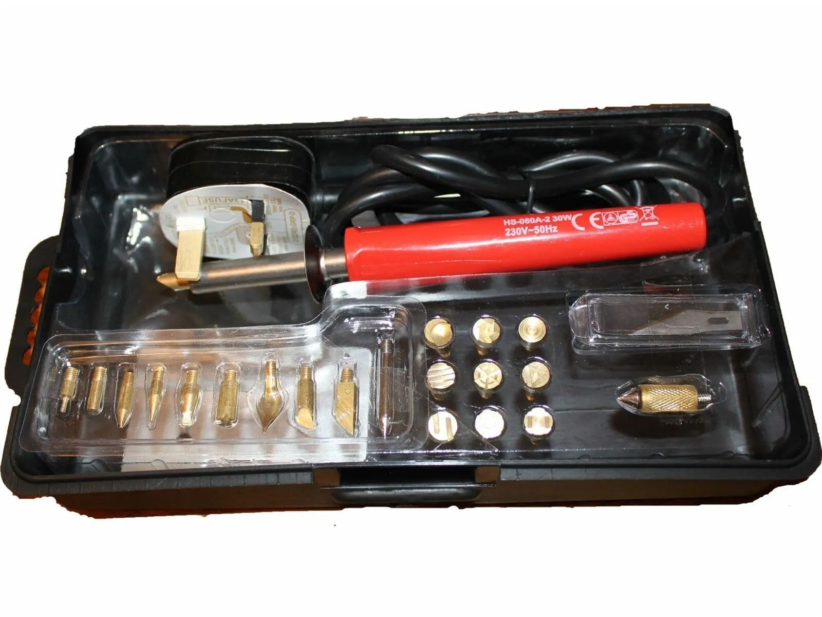 30W Pyrography Tool Wood Burning Craft Woodburning Pen With 24 Tips + Stand