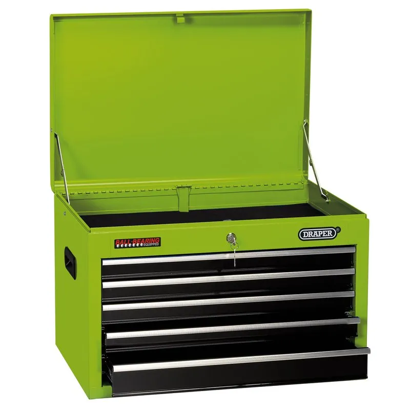 DRAPER Tool Chest, 5 Drawer, 26", Green