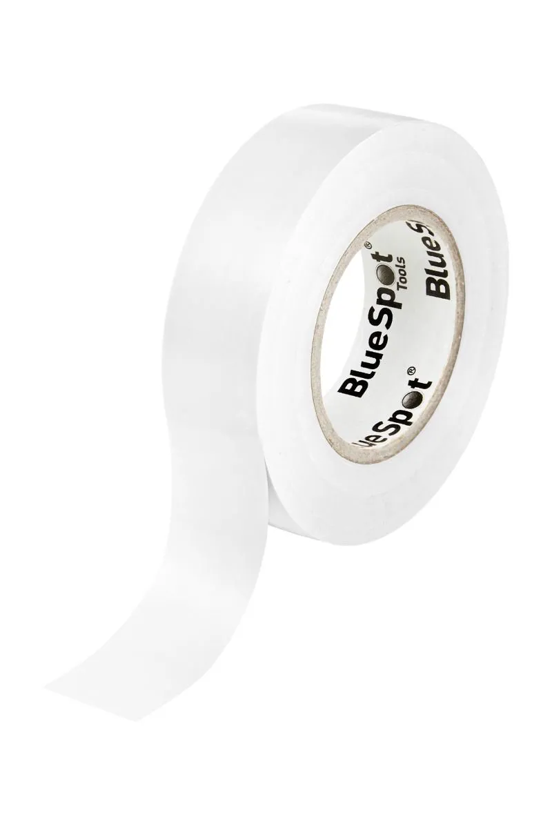 BLUE SPOT TOOLS 20M WHITE PVC ELECTRICAL TAPE
