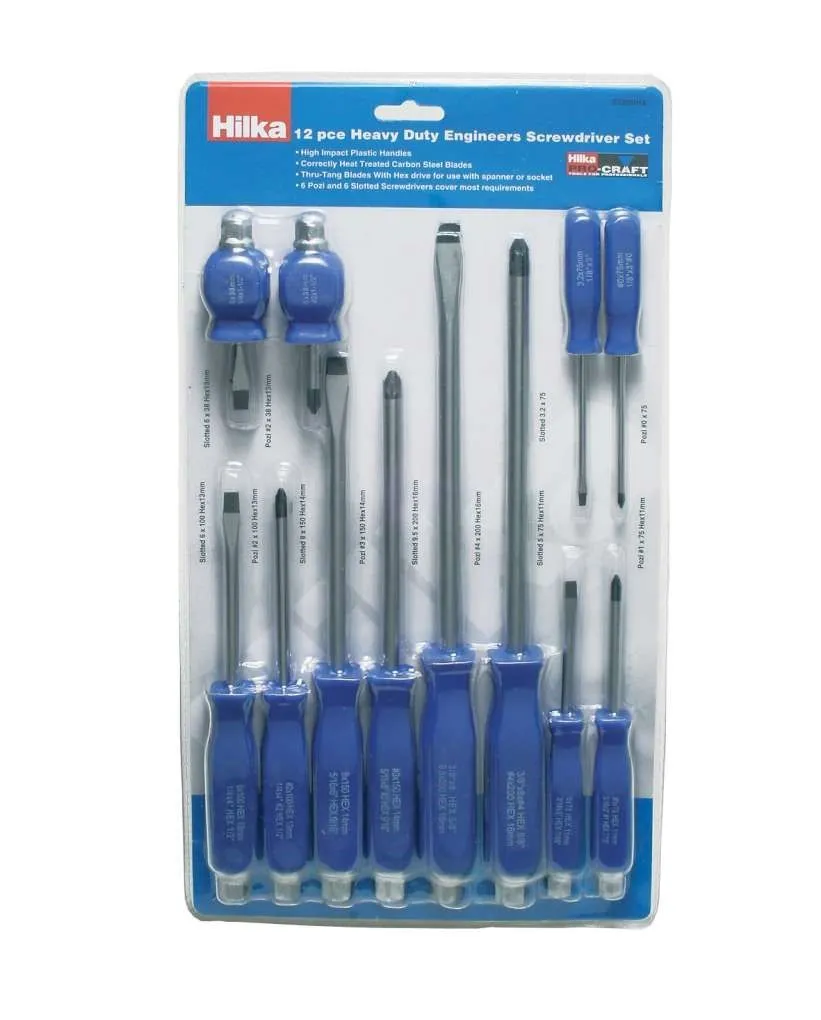 HILKA 12 pce Mechanics Screwdriver Set