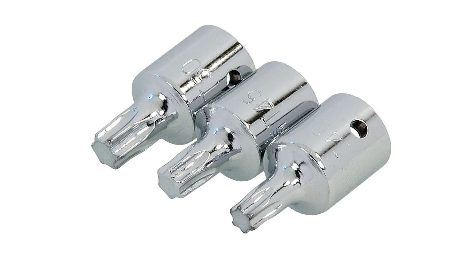 3Pc 3/8" Torx Star Sockets Male Bits T40, T45 & T50
