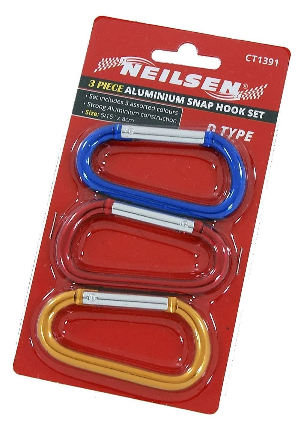 3Pc 8Cm Carabiner Clip Snap Spring Hook Keyring Buckle Camping D Type