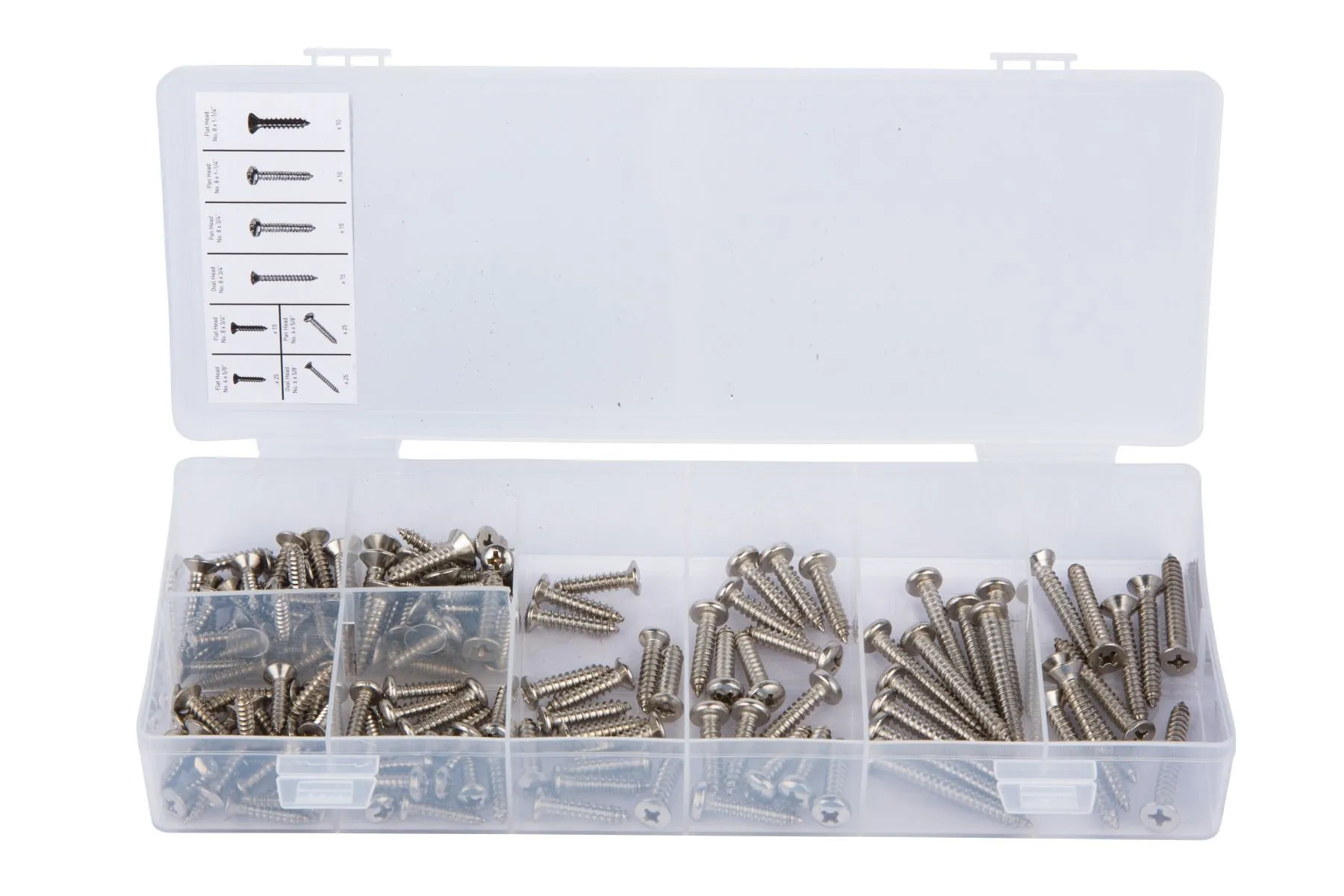 BLUE SPOT TOOLS 140 PCE ASSORTED STAINLESS STEEL TAPPING SCREW SET