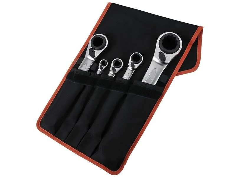 Bahco S4RM Reversible Ratchet Spanner Set, 5-Piece